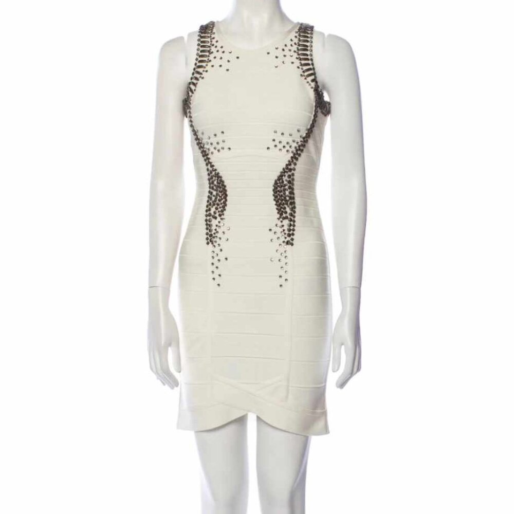 Herve Leger Scoop Neck Mini Dress Size: S